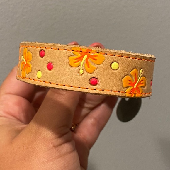 genuine leather hand painted dog collar - Picture 2 of 3